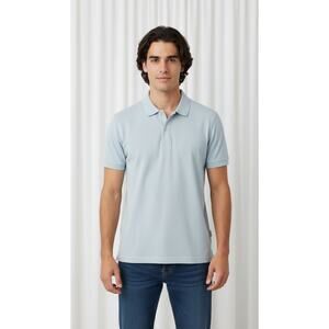 UNTUCKit Polo Shirt Mens 2XL Light Blue Short Sleeve Casual Golf